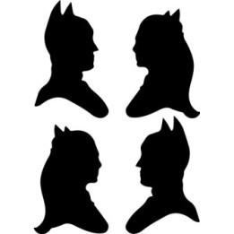 Batman & Catwoman Silhouette Stickers – DC Decals (2-Pack)