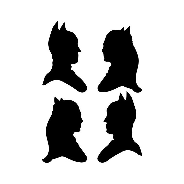 Batman & Catwoman Silhouette Stickers – DC Decals (2-Pack)