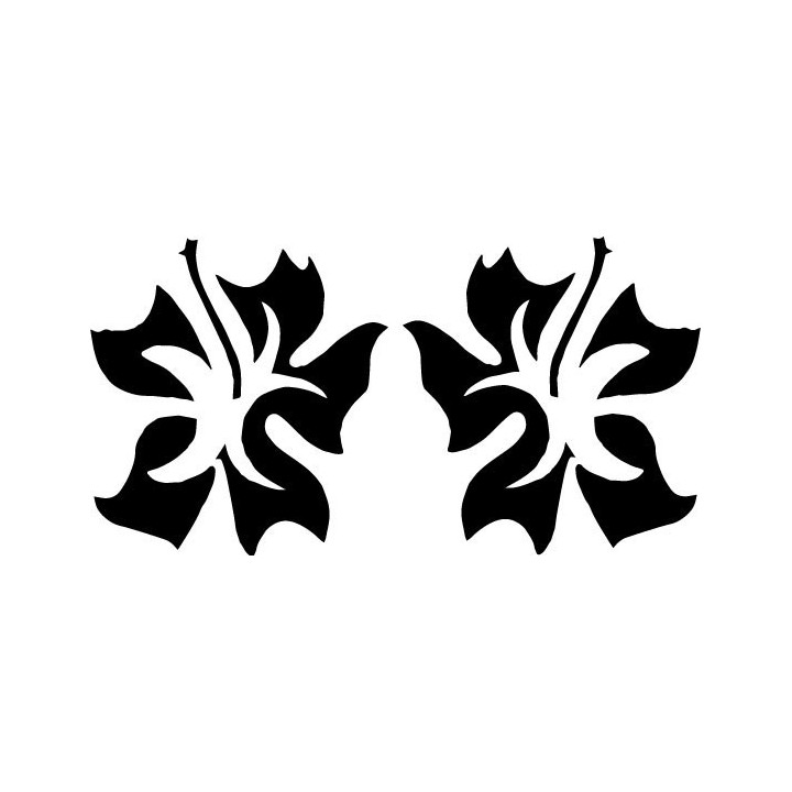 Hibiscus Flower Stickers – Tropical Hawaiian Decals (2-Pack)
