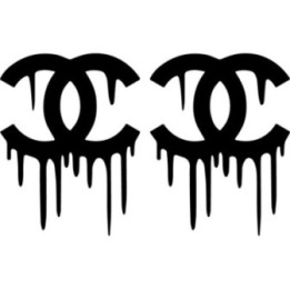 Chanel Drip Logo Stickers – CC Drip Decals (2-Pack)