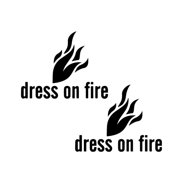Dress On Fire Stickers – Flame Logo Fashion Decals (2-Pack)