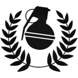 Grenade Laurel Wreath Stickers – Urban Military Decals (2-Pack)