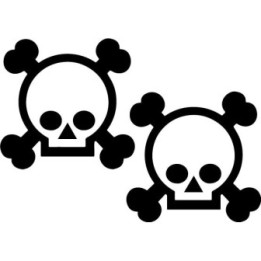 Skull & Crossbones Stickers – Punk Rock Decals (2-Pack)