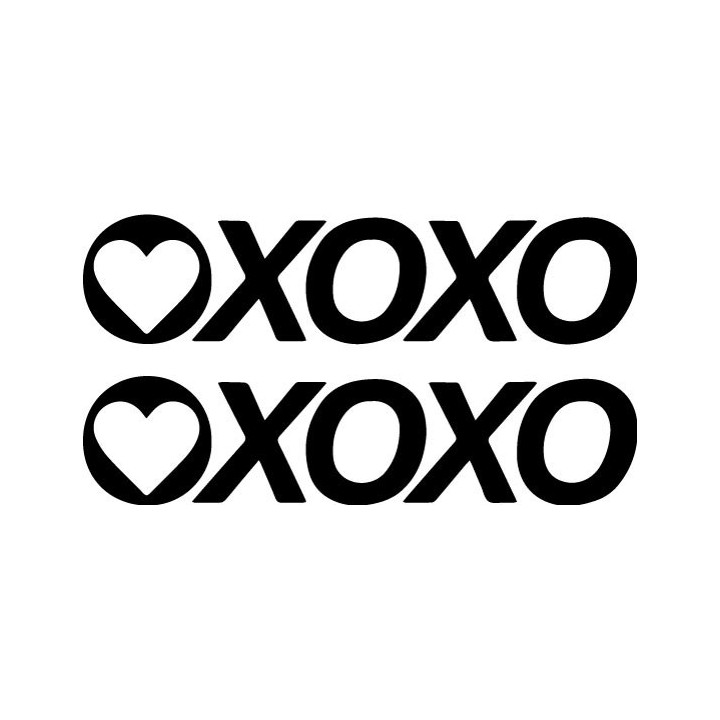 XOXO Heart Stickers – Hugs Kisses Love Decals (2-Pack)
