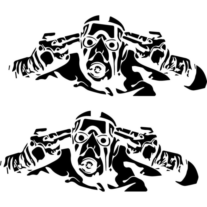 Borderlands Psycho Bandit Stickers – Gaming Decals (2-Pack)