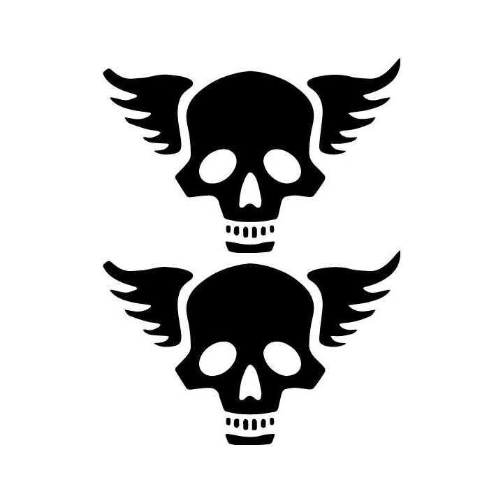 Skull Wings Stickers – Gothic Winged Skull Decals (2-Pack)