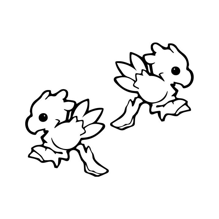 Final Fantasy Chocobo Stickers – FF7 FF14 Decals (2-Pack)
