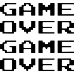 Game Over 8-Bit Pixel Stickers – Retro Gaming Decals (2-Pack)