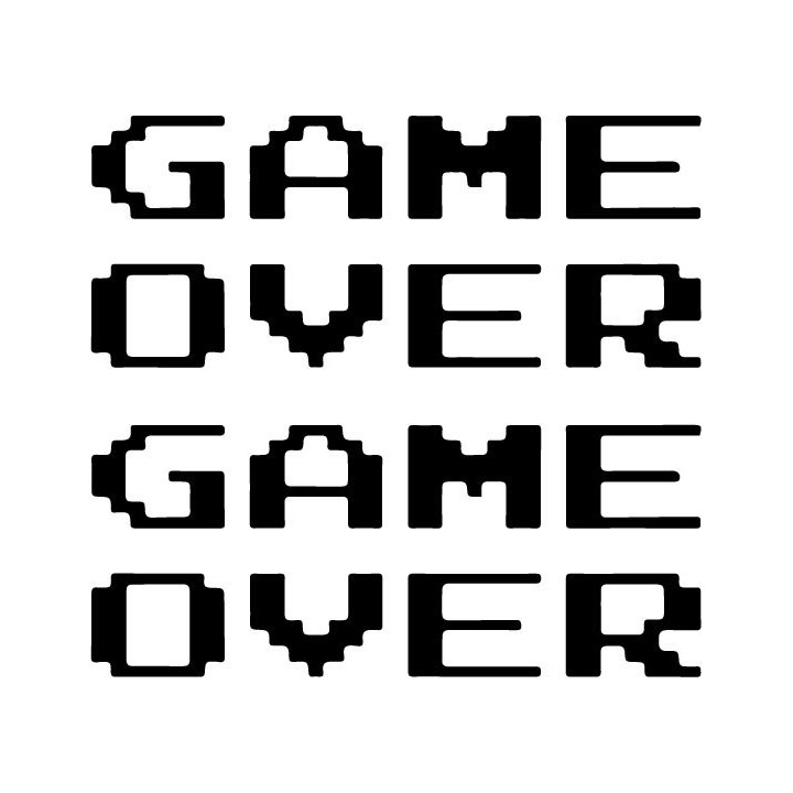 Game Over 8-Bit Pixel Stickers – Retro Gaming Decals (2-Pack)