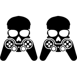 Gamer Skull Controller Stickers – Gaming Decals (2-Pack)