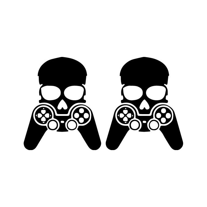 Gamer Skull Controller Stickers – Gaming Decals (2-Pack)