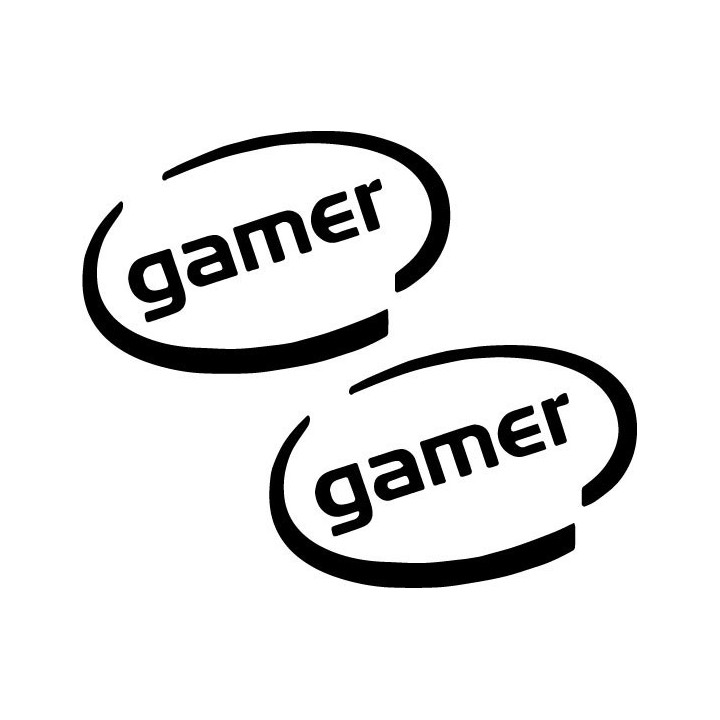 Gamer Intel-Style Oval Stickers – PC Gaming Decals (2-Pack)
