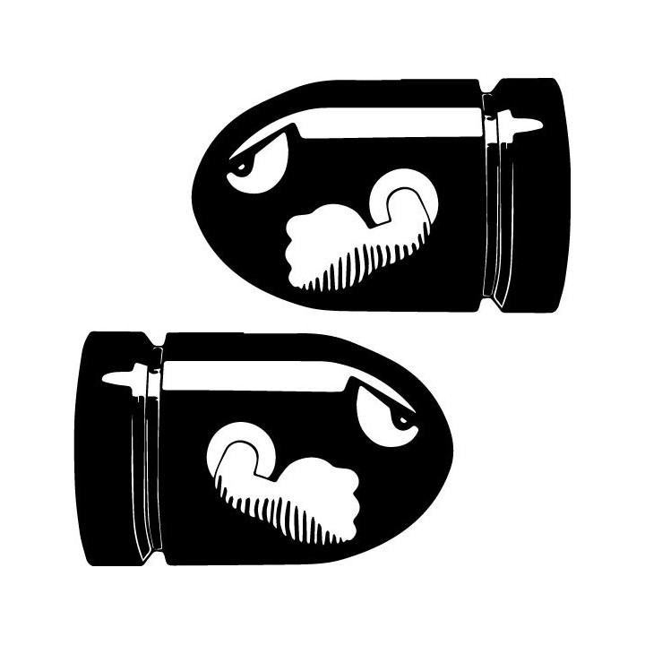 Bullet Bill Stickers – Banzai Bill Mario Decals (2-Pack)