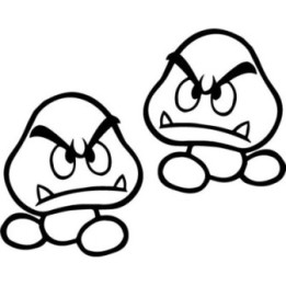 Super Mario Goomba Stickers – Nintendo Decals (2-Pack)