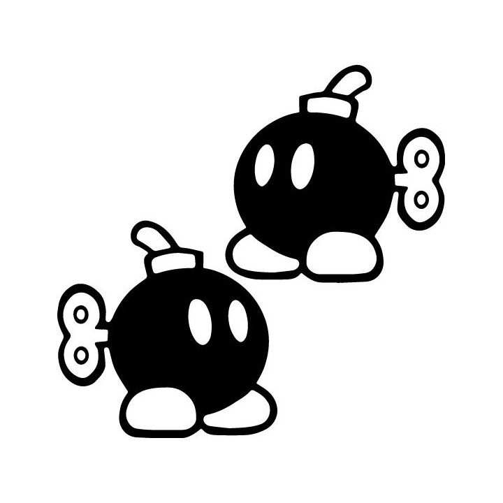 Bob-Omb Super Mario Stickers – Gaming Decals (2-Pack)