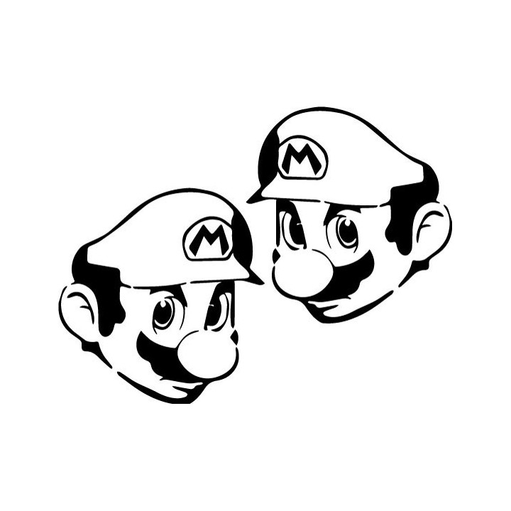 Super Mario Face Stickers – Nintendo Decals (2-Pack)