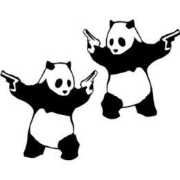 Panda With Guns Stickers – Street Art Decals (2-Pack)