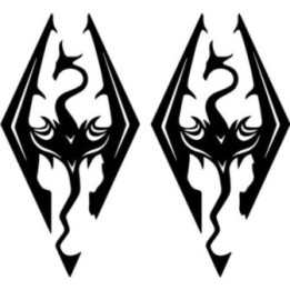 Skyrim Dragon Symbol Stickers – Dragonborn Decals (2-Pack)
