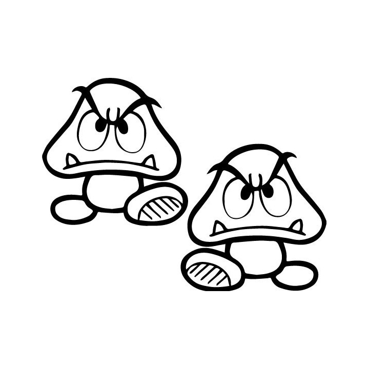 Super Mario Goomba Stickers – Nintendo Decals (2-Pack)