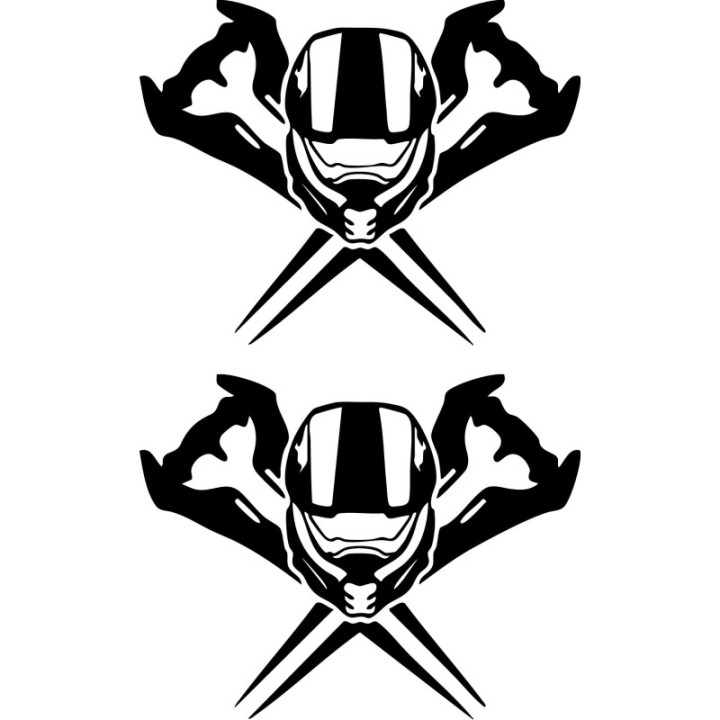 Halo Master Chief Helmet Stickers – Spartan 117 Decals (2-Pack)