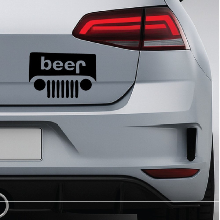 Buy Beer Jeep Parody Decal Sticker Online