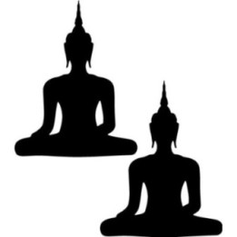 Buddha Silhouette Stickers – Zen Meditation Decals (2-Pack)