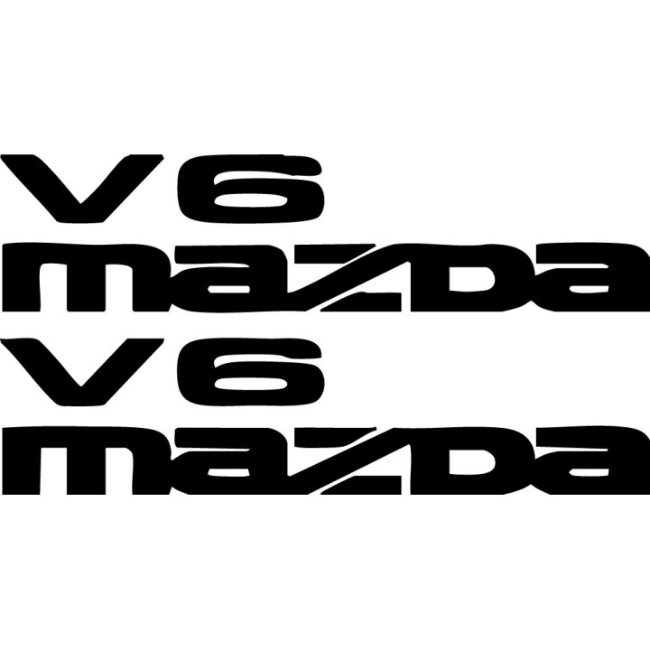 Mazda V6 Stickers – Sport Engine Badge Decals (2-Pack)