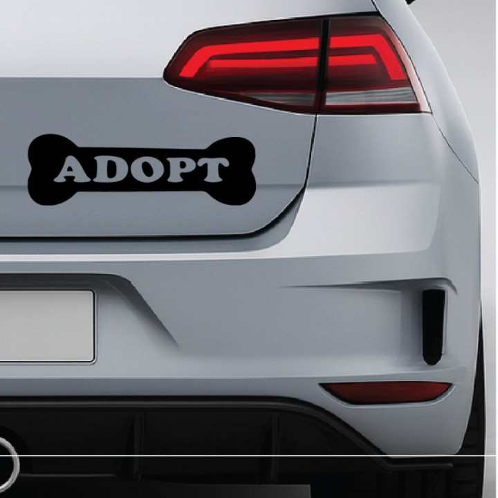 Buy Adopt Dog Love Bone Decal Sticker Online