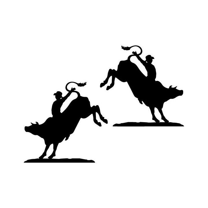 Bull Riding Stickers – Rodeo Cowboy Western Decals (2-Pack)