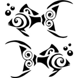 Tribal Fish Stickers – Aquatic Animal Decals (2-Pack)