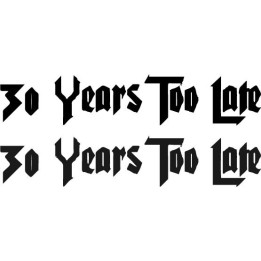 30 Years Too Late Stickers – Punk Rock Decals (2-Pack)