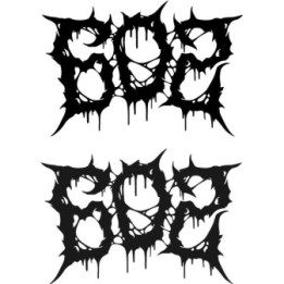 666 Metal Logo Stickers – Gothic Drip Font Decals (2-Pack)