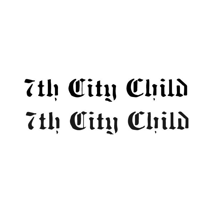 7th City Child Stickers – Rock Band Logo Decals (2-Pack)