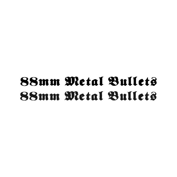 88mm Metal Bullets Stickers – Heavy Metal Decals (2-Pack)