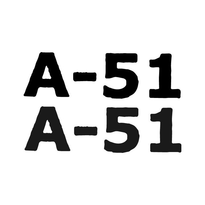 A-51 Stickers – Area 51 Alien Sci-Fi Decals (2-Pack)