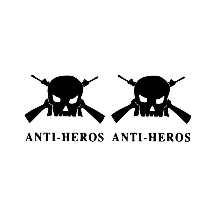 Anti-Hero Skateboards Skull Stickers – Skate Decals (2-Pack)