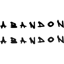 Abandon Word Stickers – Grunge Typography Decals (2-Pack)