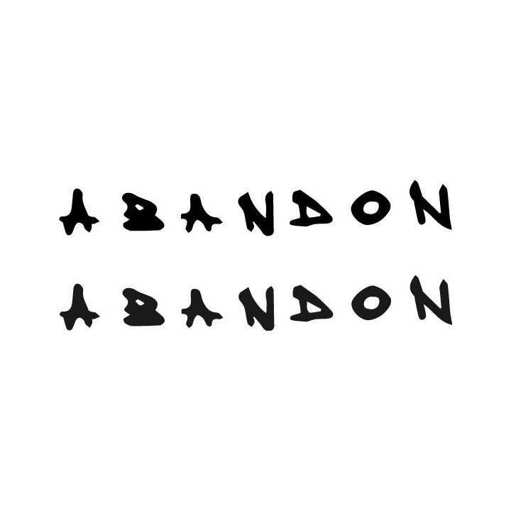 Abandon Word Stickers – Grunge Typography Decals (2-Pack)