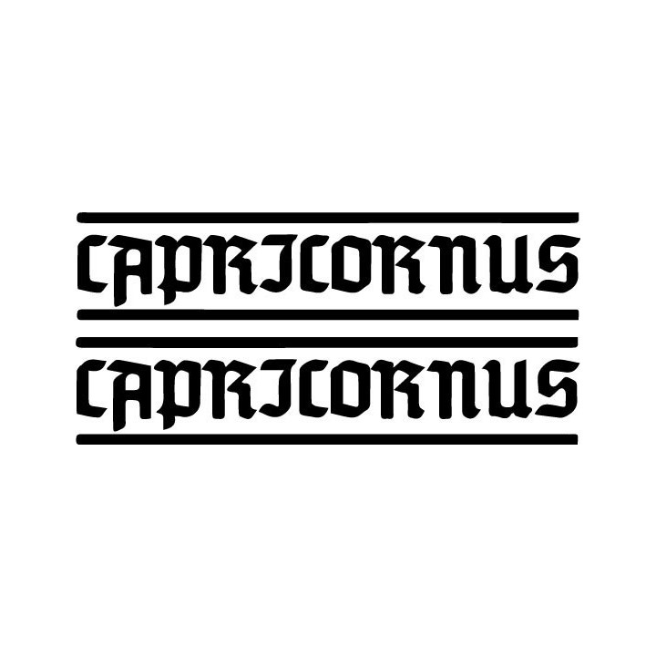 Capricornus Stickers – Black Metal Decals (2-Pack)