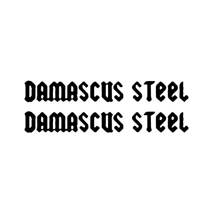 Damascus Steel Stickers – Hard Rock Band Decals (2-Pack)