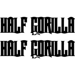 Half Gorilla Band Stickers – Sludge Metal Decals (2-Pack)